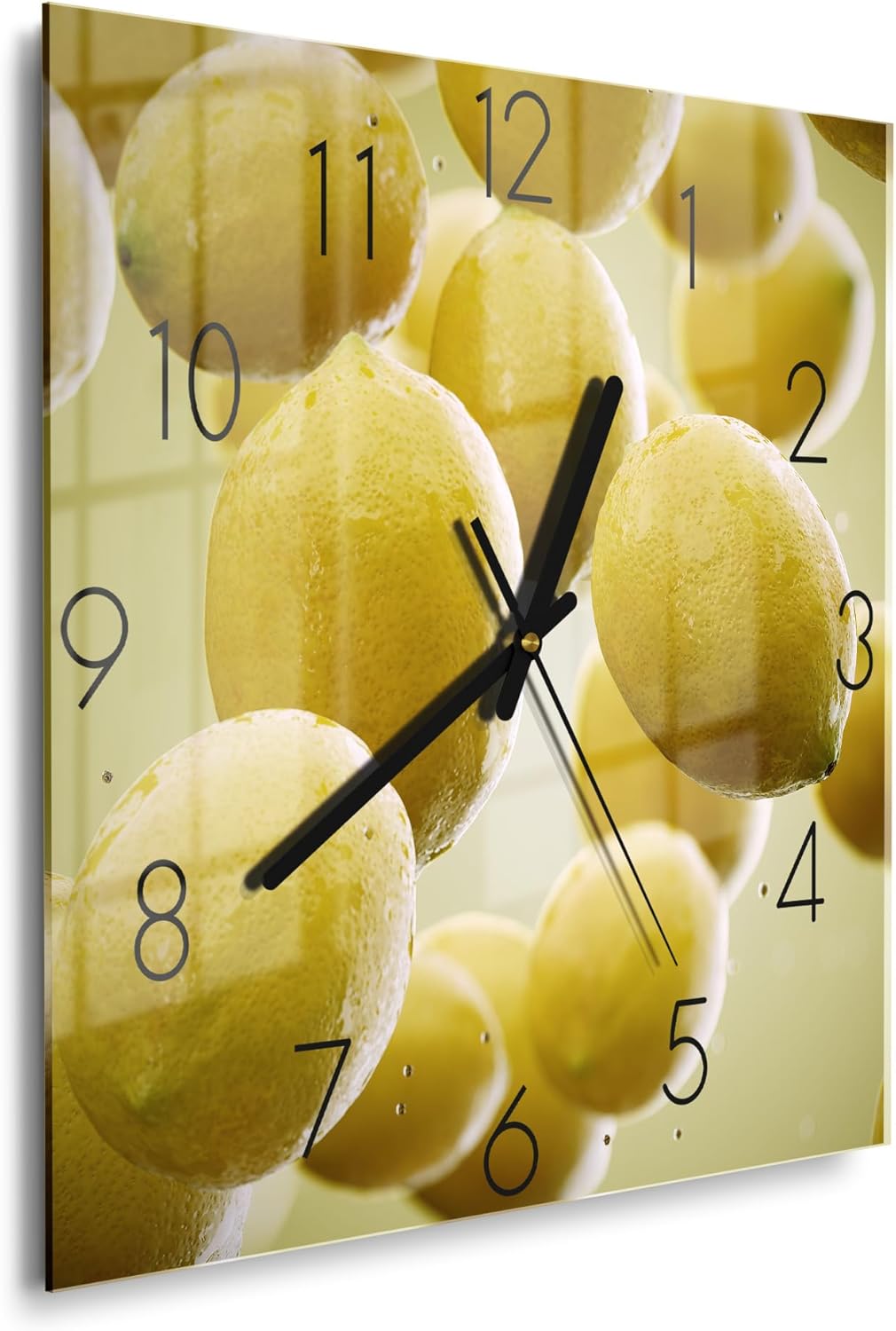 Bild von DEQORI Glasuhr | 30x30 cm | Motiv Frische Sommerträume | ausgefallene leise Design Uhr aus Glas | Wanduhr für Wohnzimmer & Küche | Moderne Hingucker Uhr für die Wand