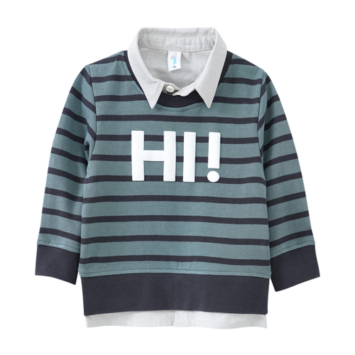 Bild von Baby Sweatshirt mit Hemdeinsatz - Stilvoll und Nachhaltig