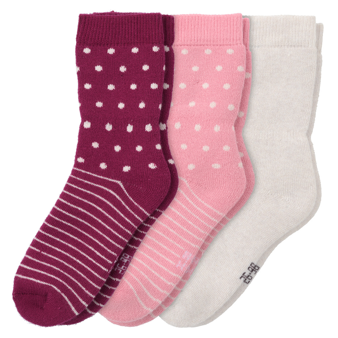 Bild von 3 Paar Baby Frotteesocken im Muster-Mix
