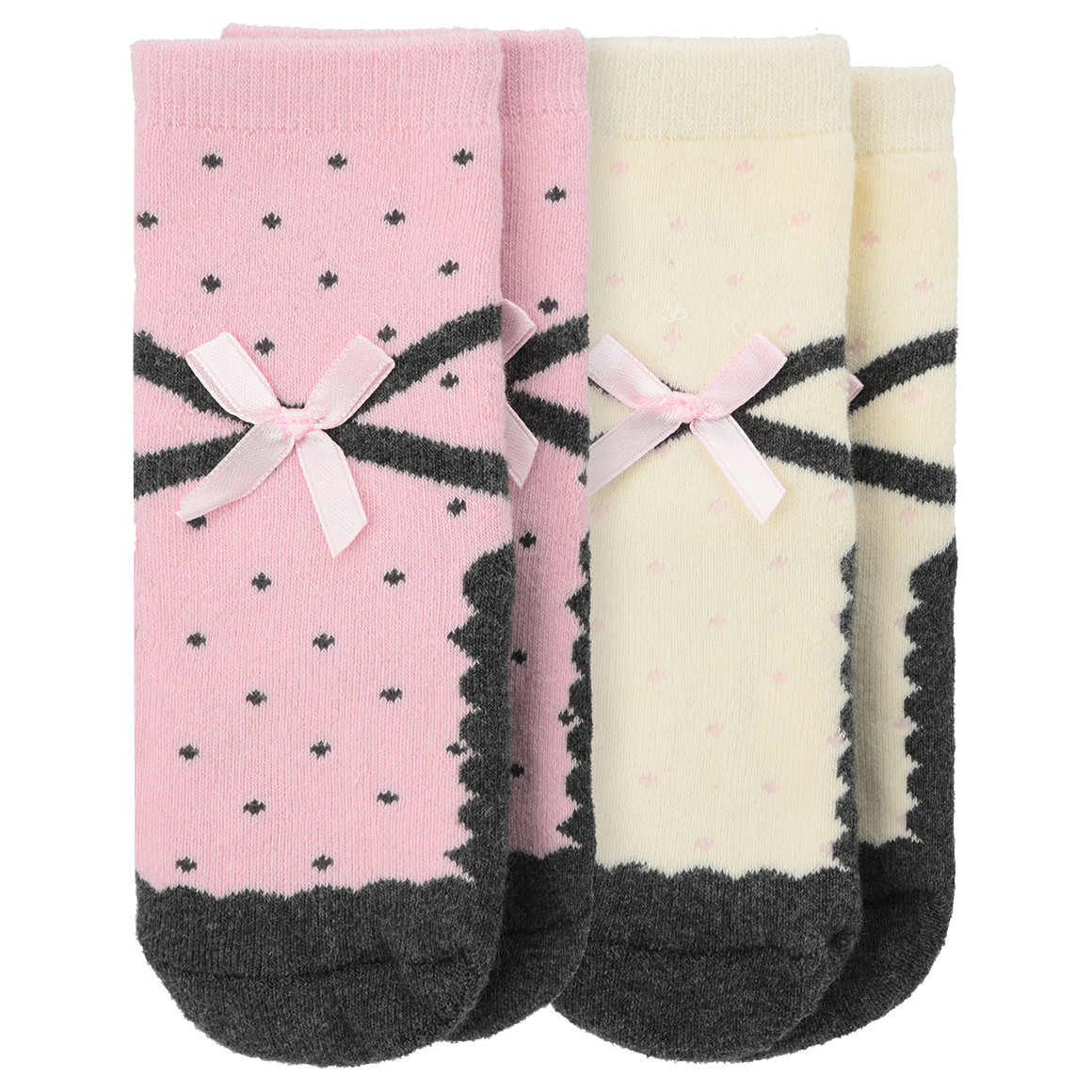 Bild von 2 Paar Baby Frottee-Socken mit Zierschleife