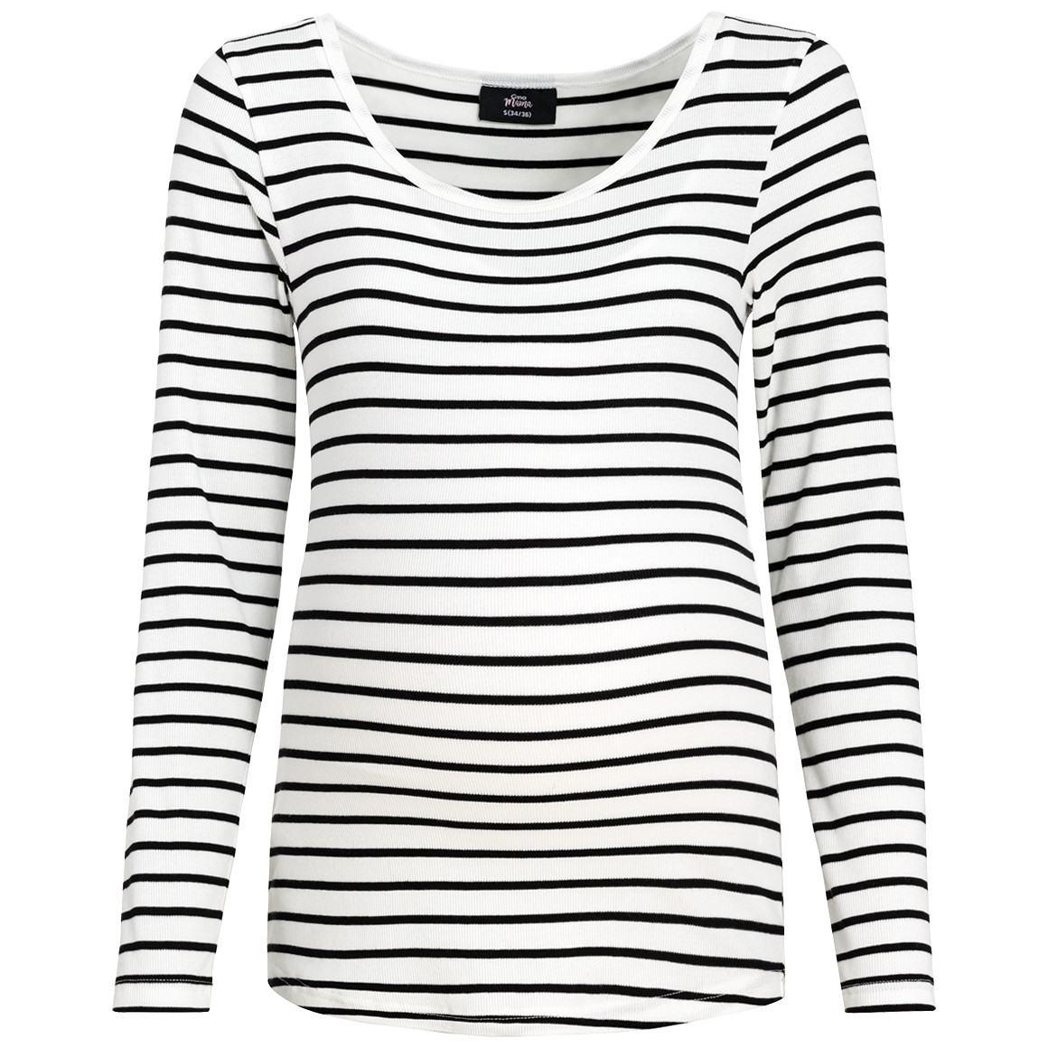 Bild von Damen Umstands-Langarmshirt im Ringel-Look