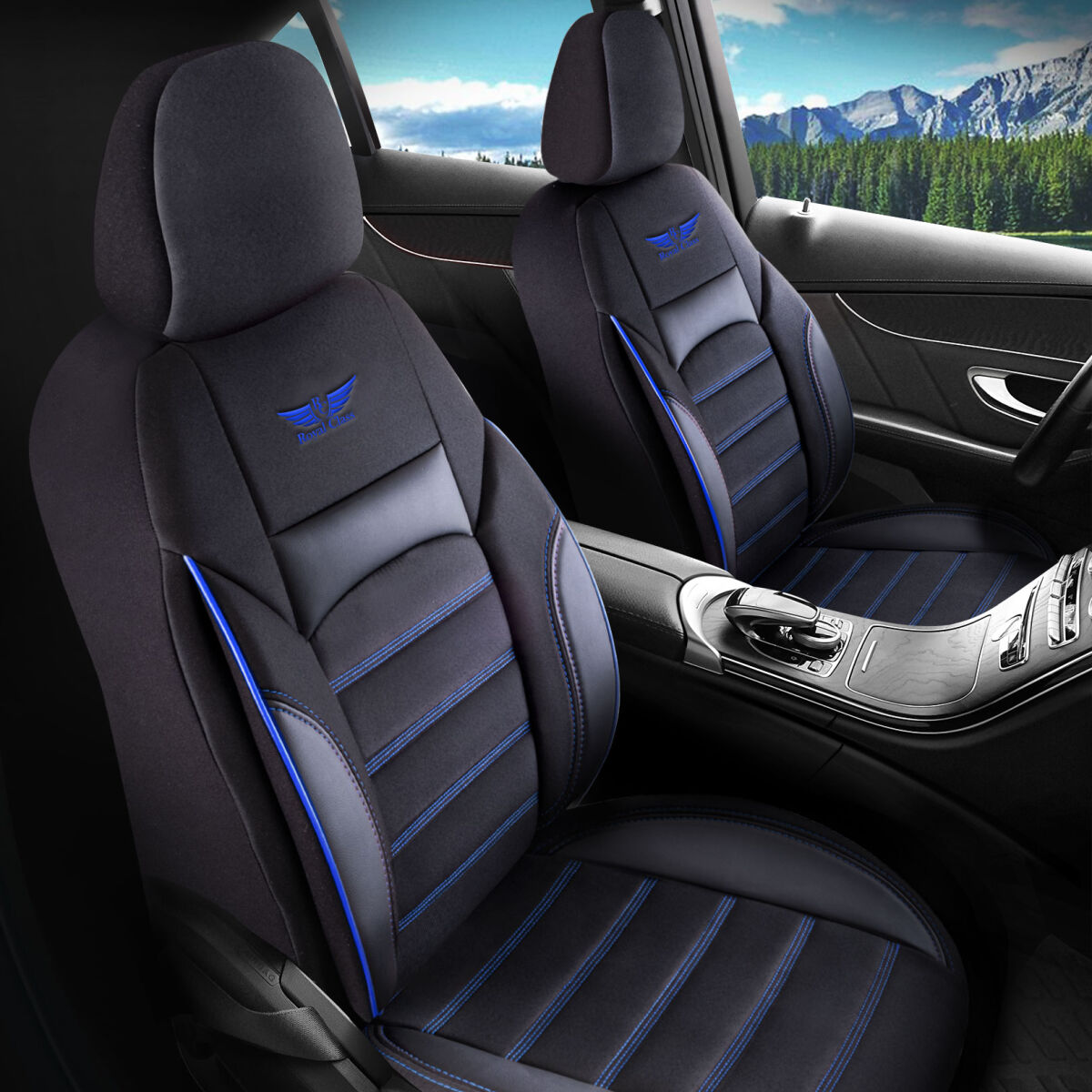 Bild von Sitzbezüge passend für Renault Espace in Schwarz Blau