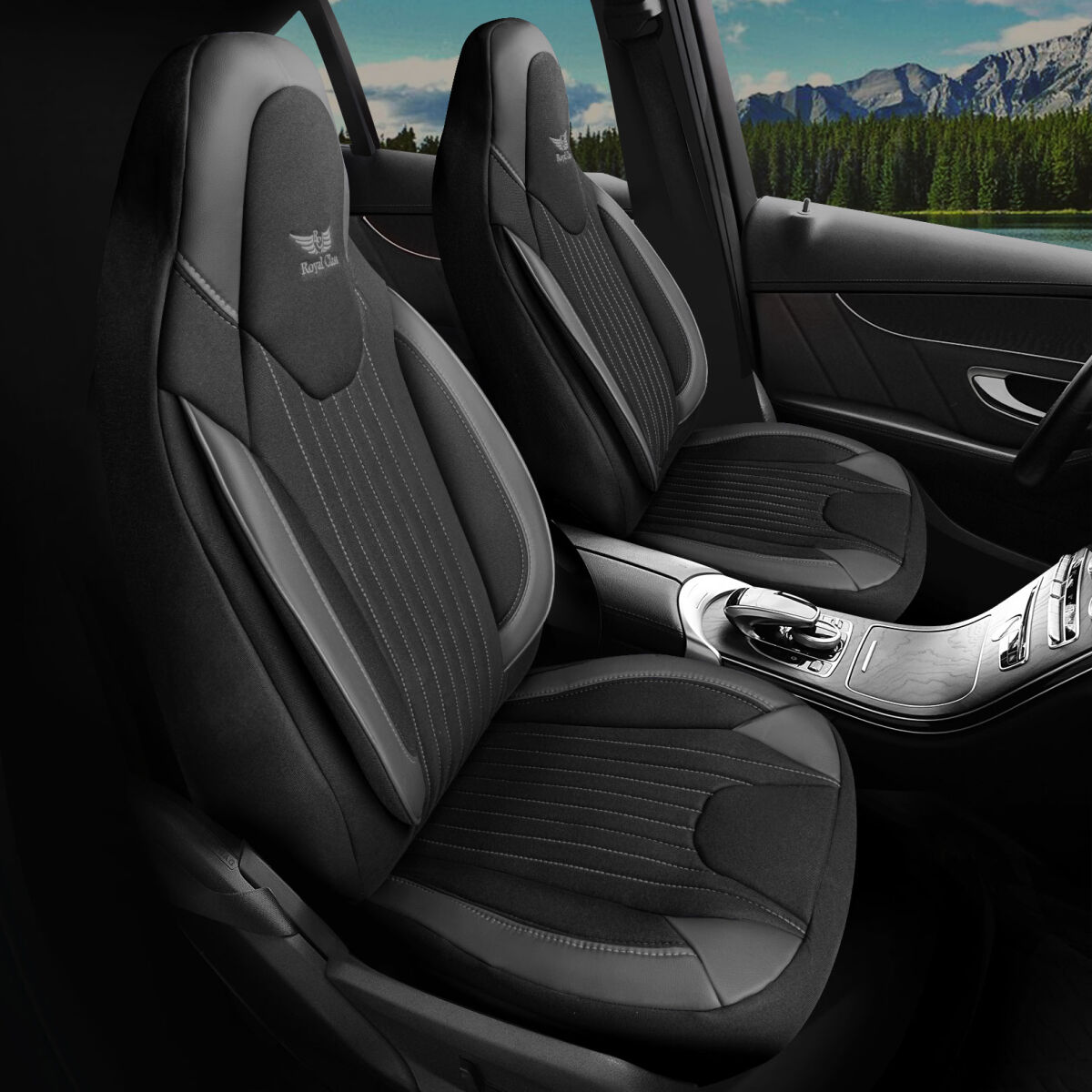 Bild von Sitzbezüge passend für VW Scirocco in Schwarz Grau Pilot 6.1