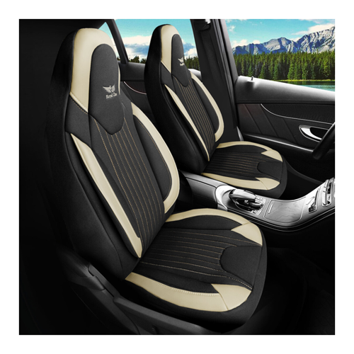 Bild von Sitzbezüge passend für Nissan Pathfinder in Schwarz Beige - RC Royal Class