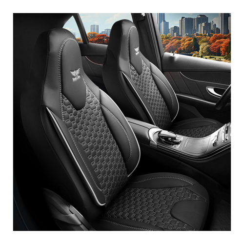Bild von Sitzbezüge passend für VW Caddy in Schwarz Grau Pilot 8.1 von RC Royal Class
