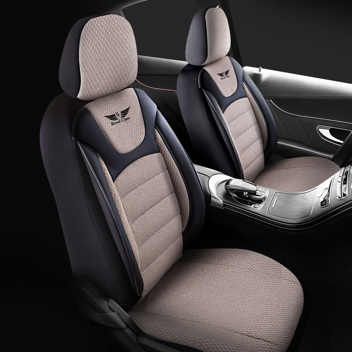 Bild von Sitzbezüge passend für Seat Altea in Beige-Schwarz