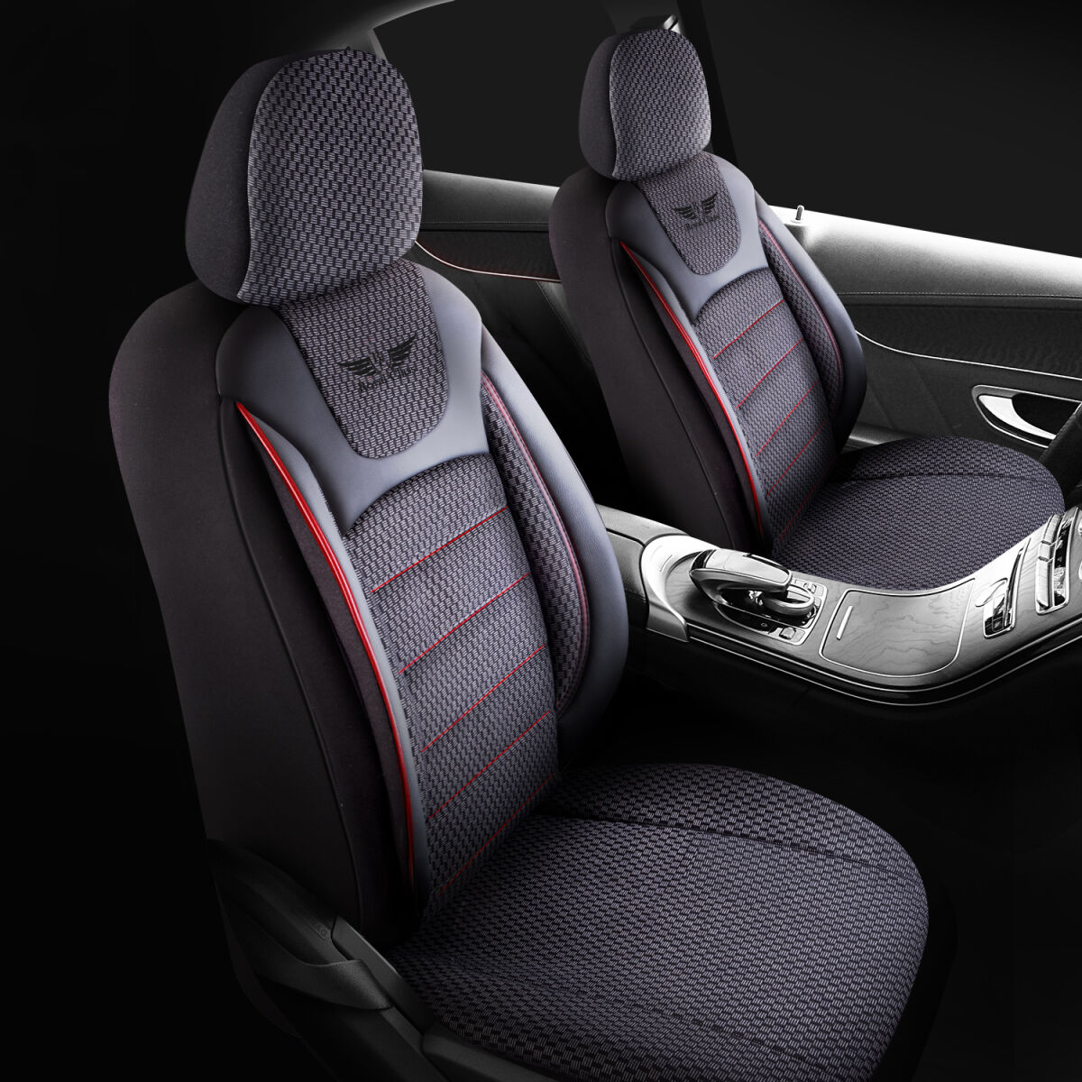 Bild von Sitzbezüge passend für Renault Talisman in Schwarz-Rot