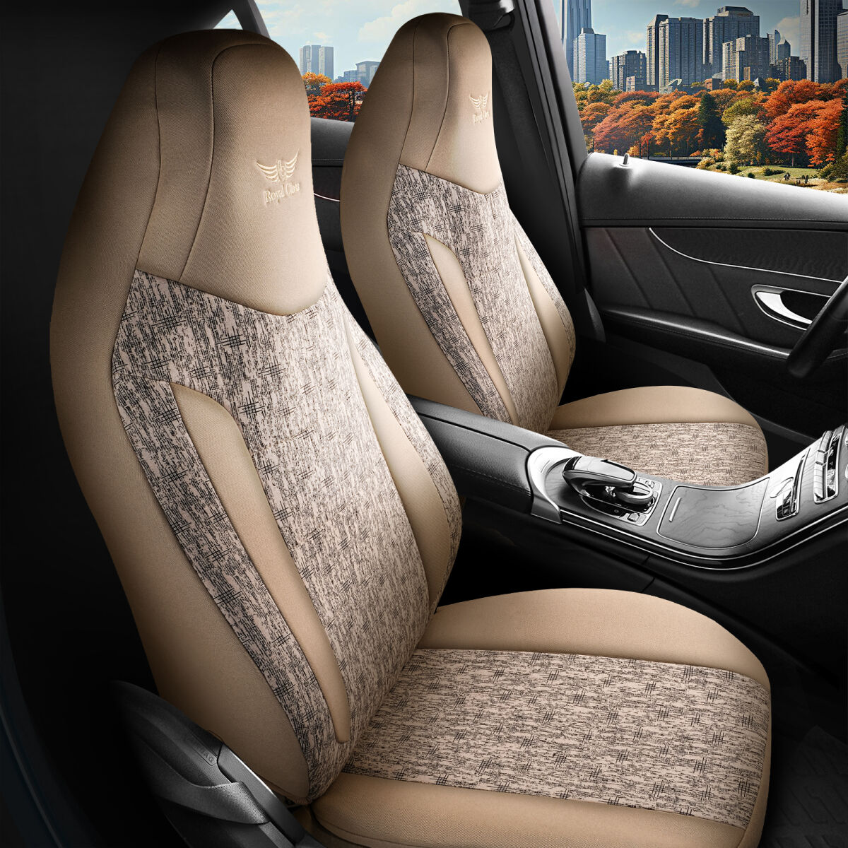 Bild von Sitzbezüge passend für VW Phaeton in Beige-Grau Pilot 14.3