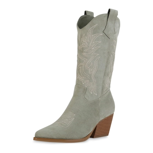 Bild von VAN HILL Damen Cowboystiefel mit Trichterabsatz – Trendige Schuhe für jeden Anlass