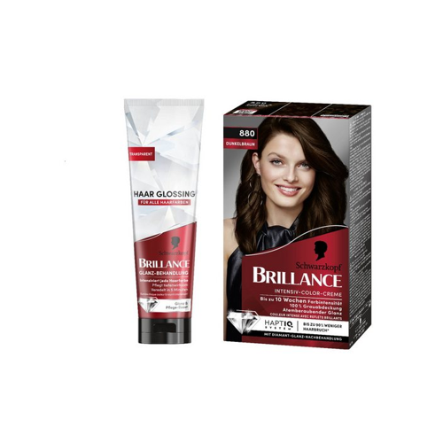 Bild von Schwarzkopf Haarfarbe BRILLANCE Haar Glossing Neutral & Intensiv-Color-Creme 880 Dunkelbraun