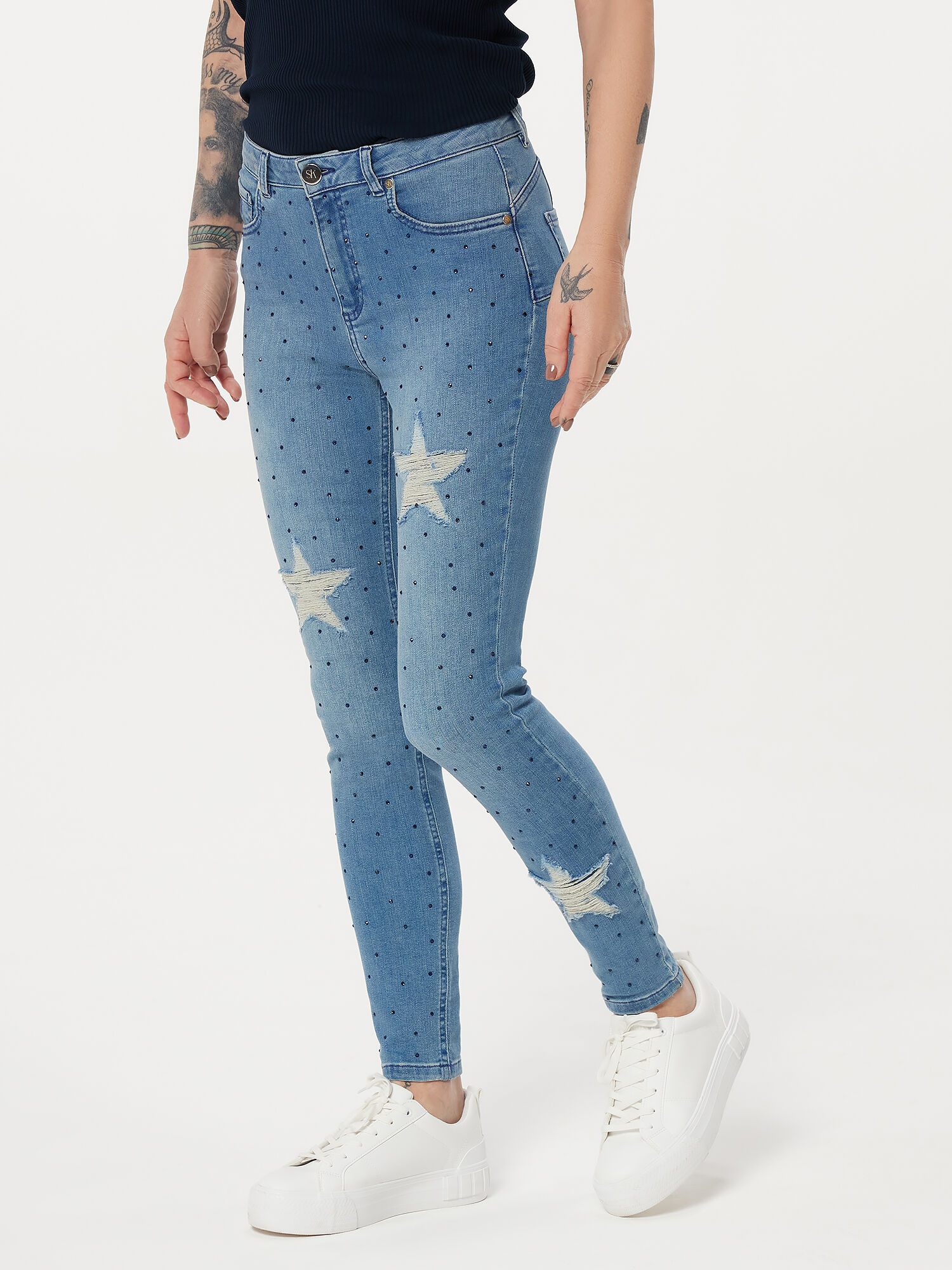 Bild von Sarah Kern Jeans Destroyed Shooting Star 38 dunkelblau