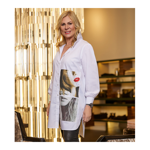 Bild von MONACO blue Longbluse mit Fotoprint 19 weiß – Ein modisches Highlight
