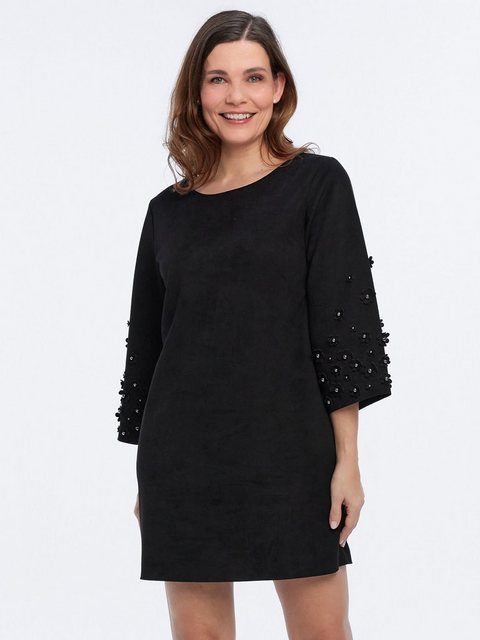 Bild von MONACO blue Minikleid Lederimitat-Kleid koerpernah mit Trompetenärmeln
