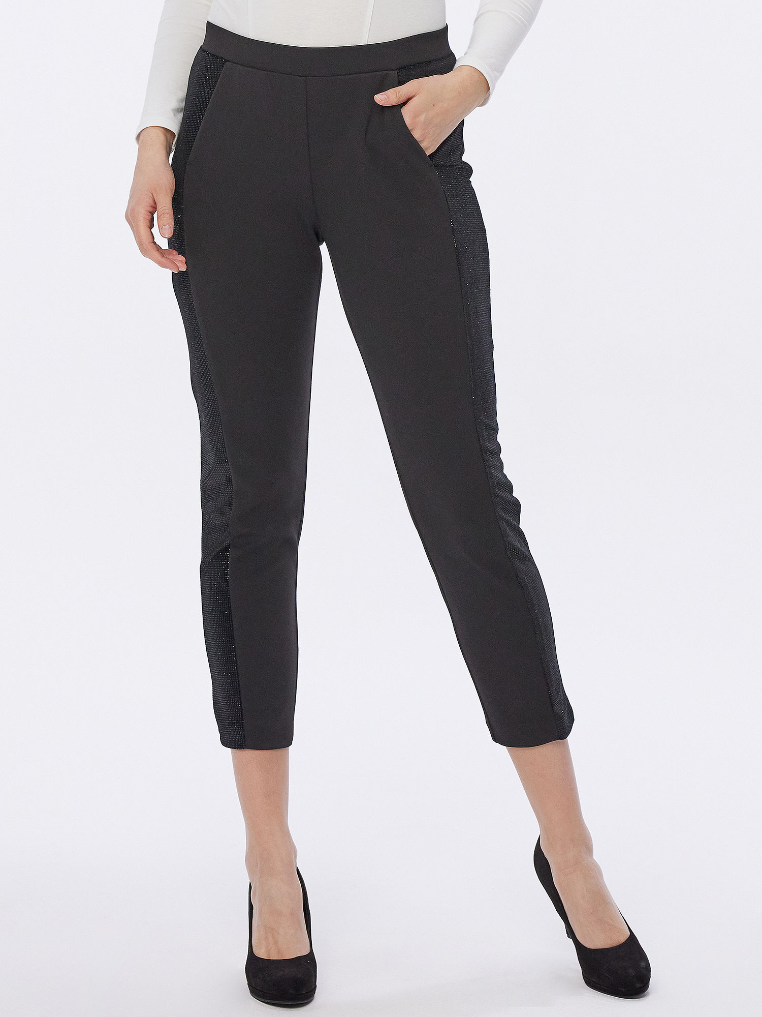 Bild von MONACO blue Hose mit Glitzersamt 38 schwarz