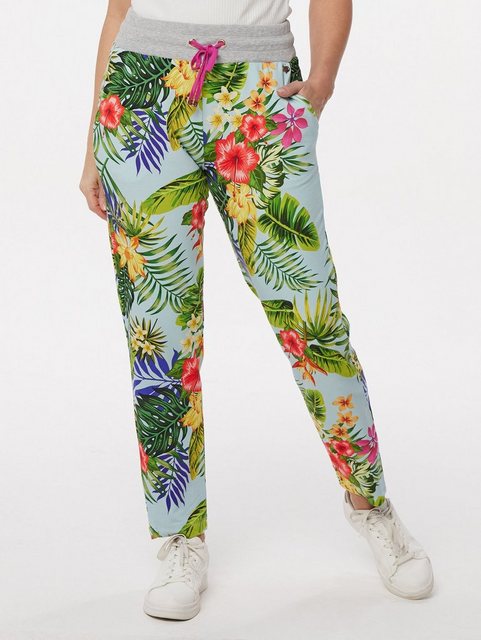Bild von MONACO blue WEEKEND Jogger Pants Sweathose figurumspielend in Jungle-Optik