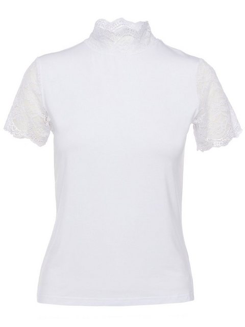 Bild von Pure Shape Spitzenshirt Kurzarm-Shirt elastisch (1-tlg) mit Spitzendetail an Ärmeln und Halsausschnitt