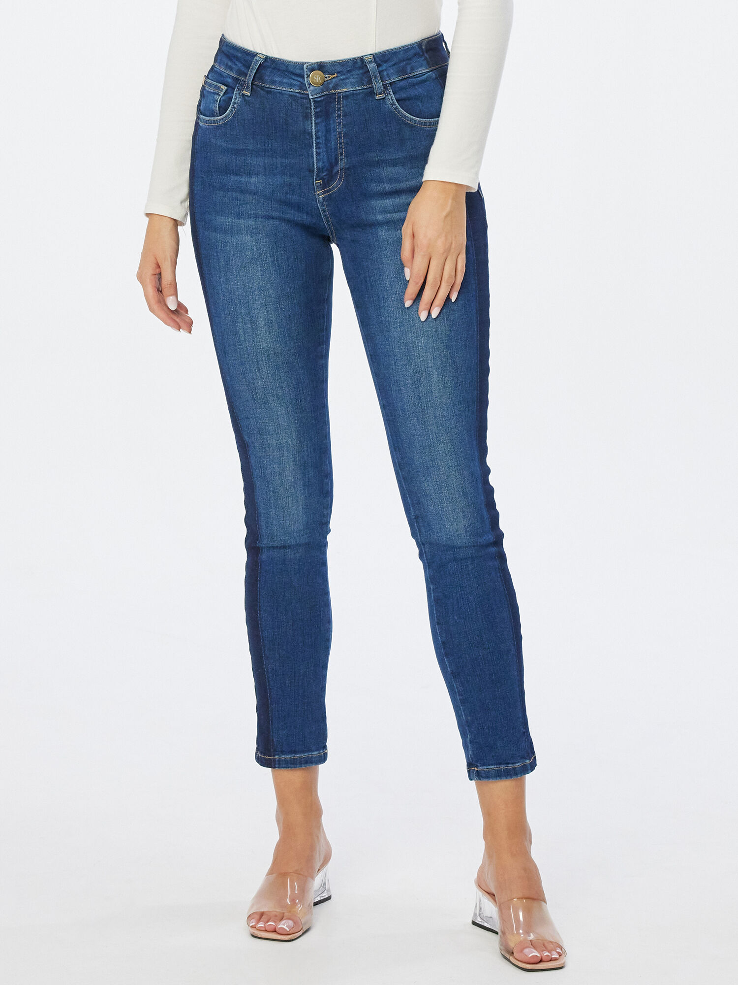 Bild von Sarah Kern Jeans mit Laserfärbung 46 blau