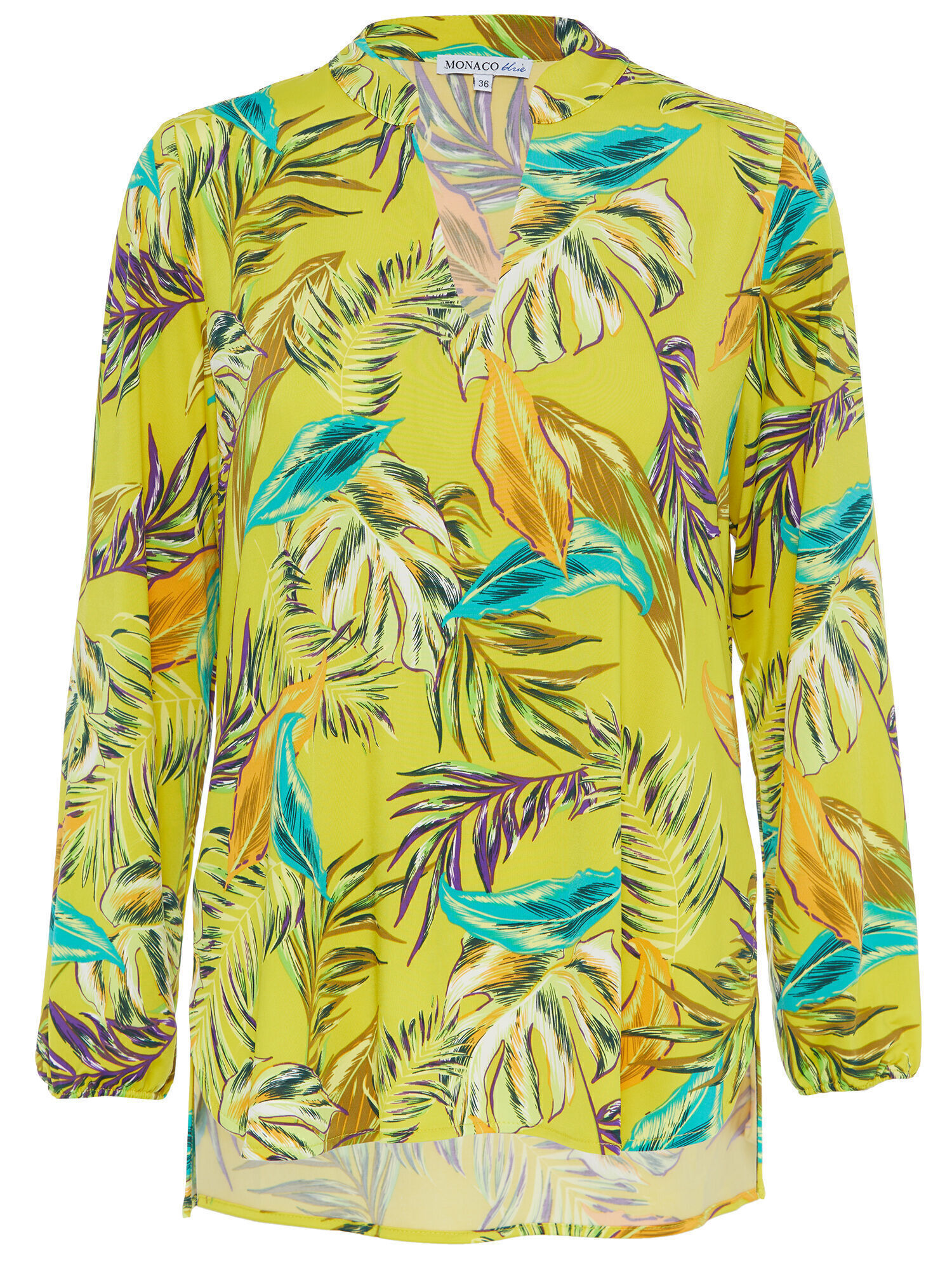 Bild von MONACO blue Blusenshirt Fächerpalmendruck 34 ocker