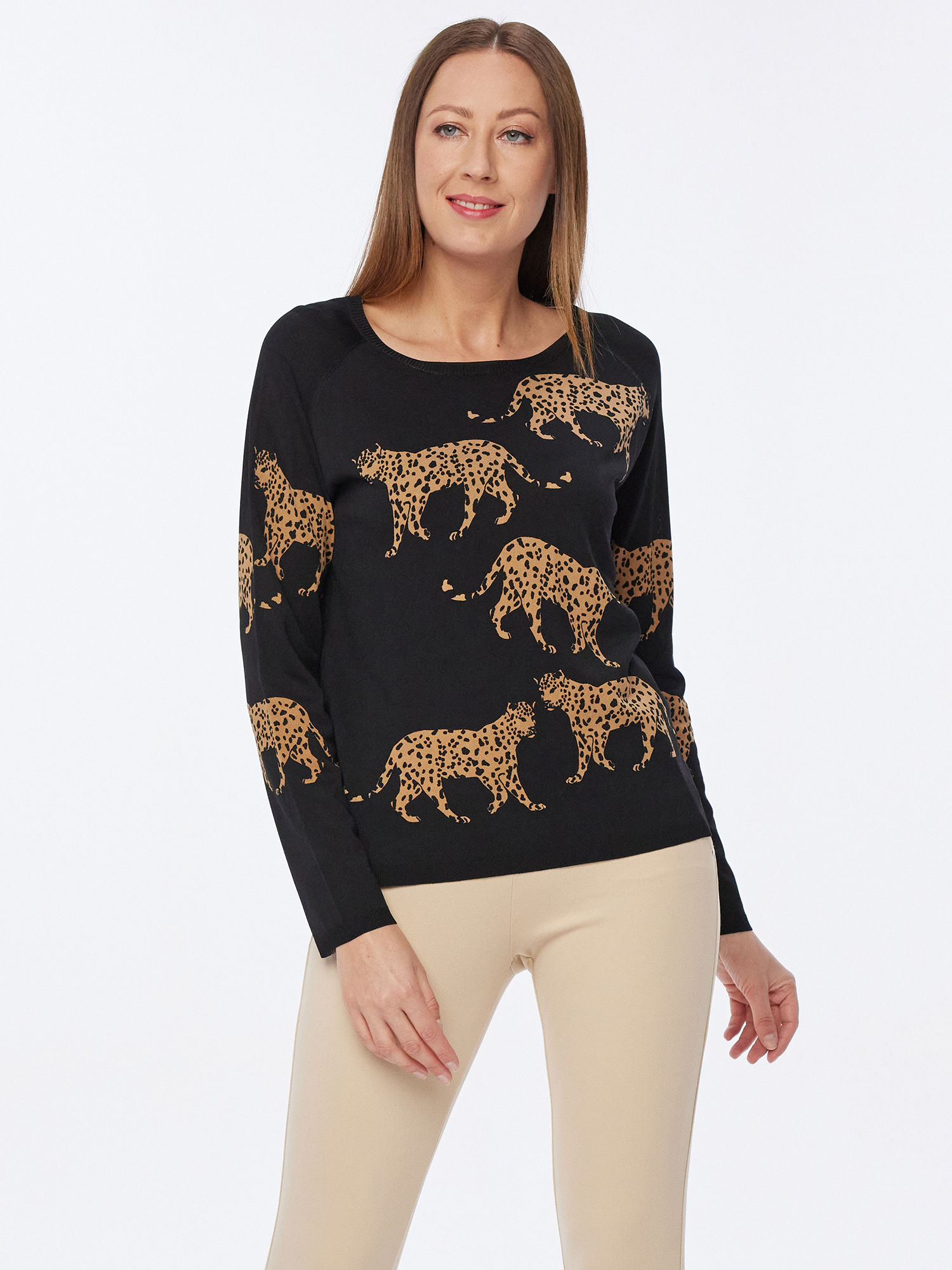 Bild von Sarah Kern Pullover Leo 42/44 schwarz-beige