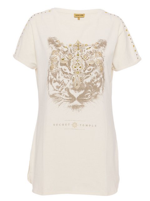 Bild von Sarah Kern T-Shirt Kurzarmshirt Figurumspielend mit auffälligem Tiger-Motiv