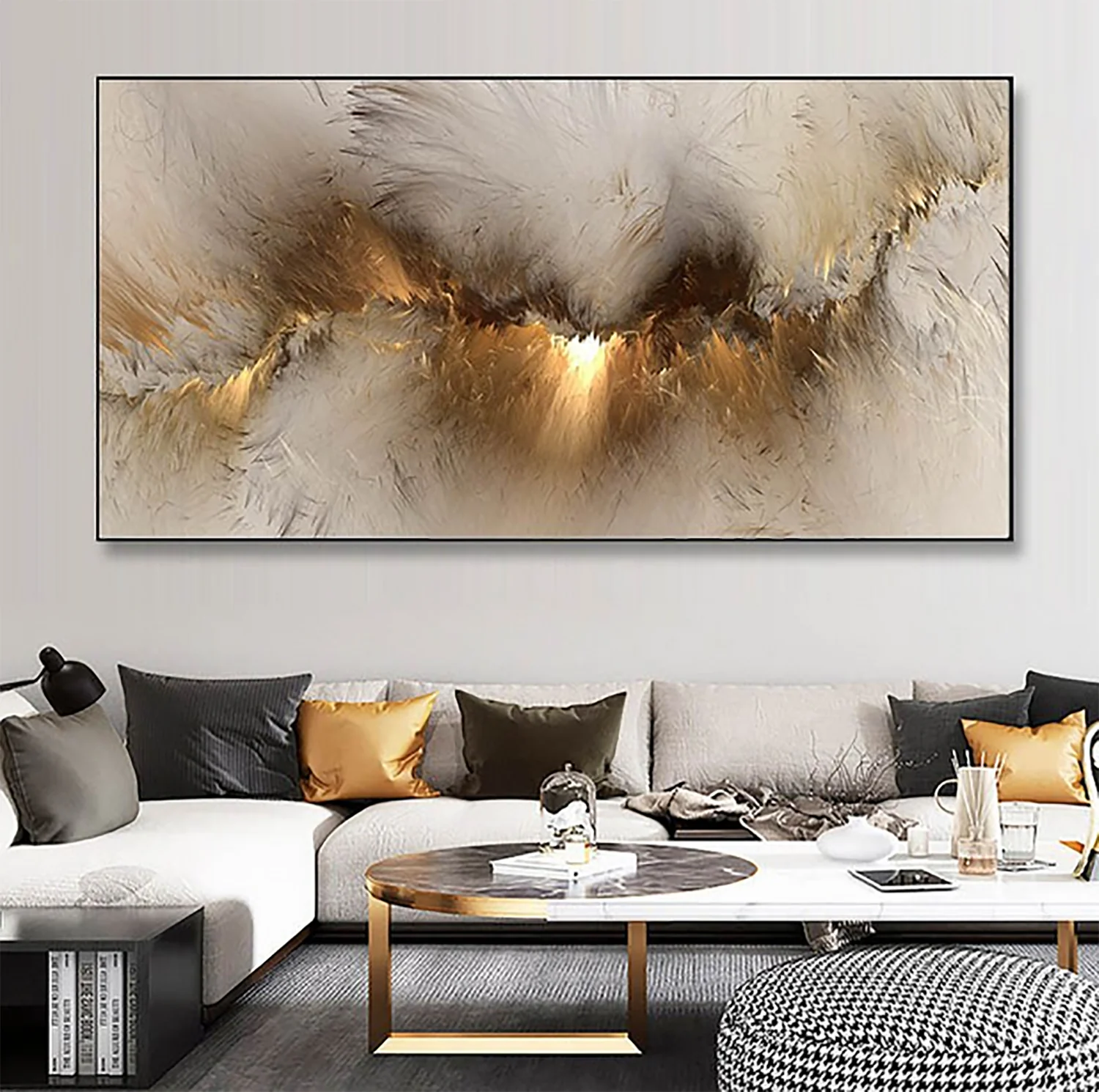 Bild von TPFLiving Poster Leinwand / Abstrakte bunte Wolken - / Verschiedene Größen - OHNE Rahmen - Modell 575038759 - 20x40cm