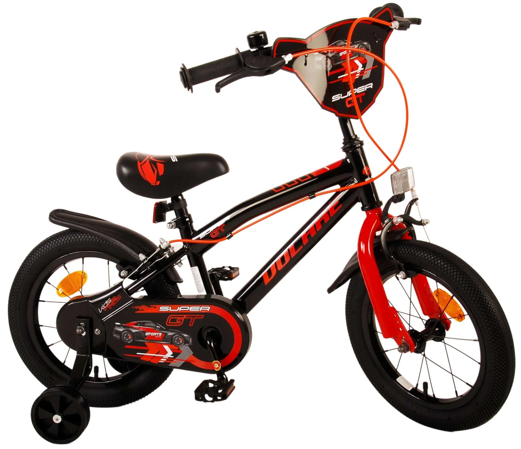 Bild von TPFSports Super GT Kinderfahrrad - Jungen - 14 Zoll - Rot / 2 Handbremsen
