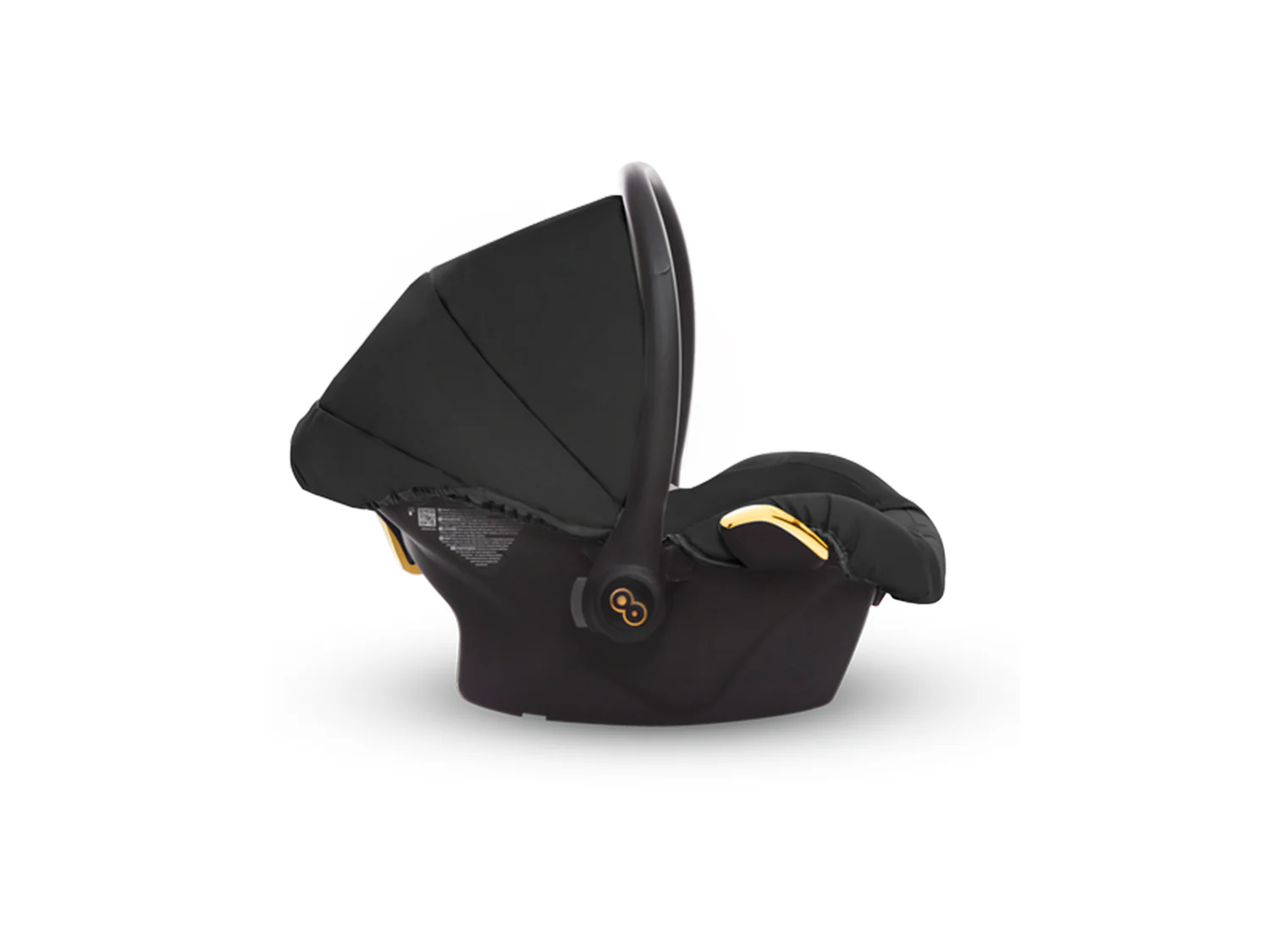 Bild von TPFLiving Babyschale Ultra Stoff mit oder ohne Isofix - Schwarz / Gold / ohne Isofix