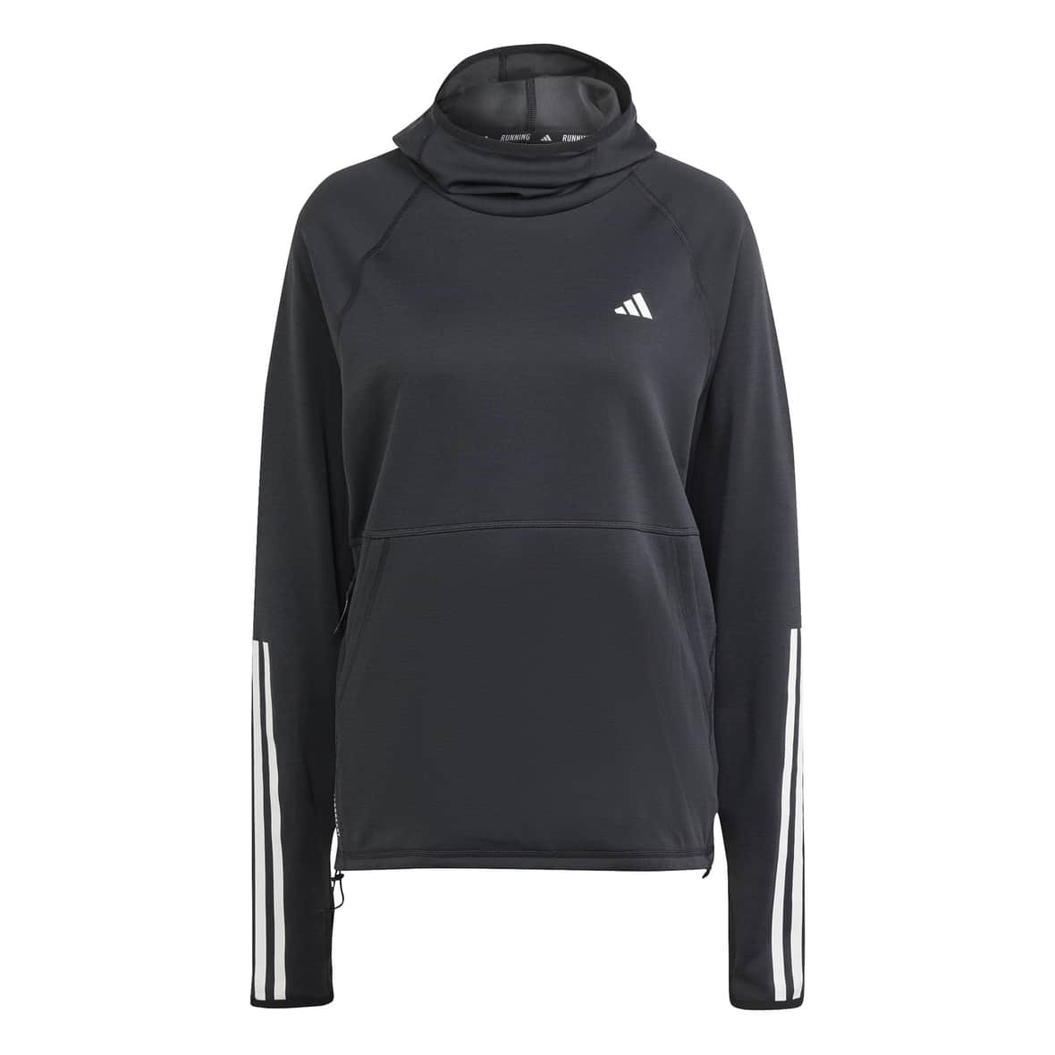 Bild von adidas - Women's Own The Run 3-Stripes Hoodie - Laufshirt Gr XS schwarz/grau