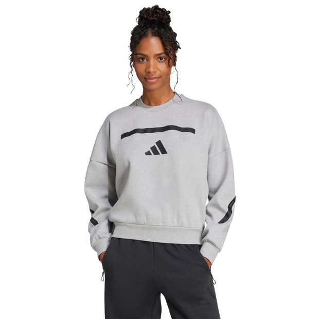 Bild von Adidas Z.n.e. Damen Sweatshirts - Grau - Größe: 42 - Poly Mesh - Foot Locker