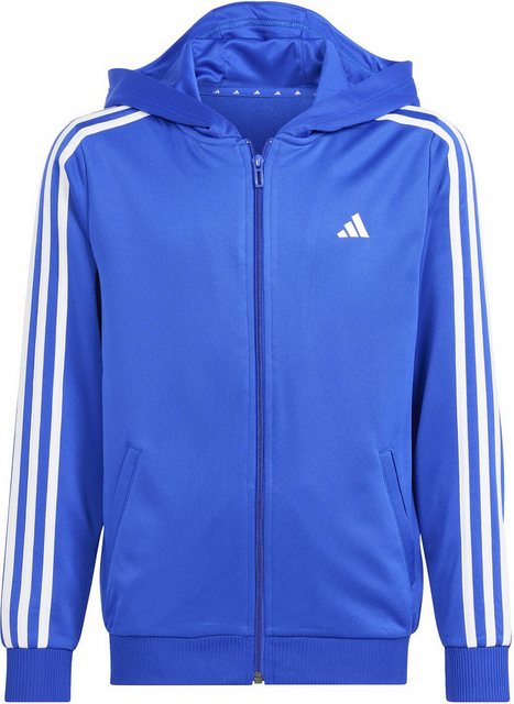 Bild von adidas Jungen Train Essentials AEROREADY 3-Stripes Regular-Fit Full-Zip Hoodie, Lucid Blue/White, 7-8 Years