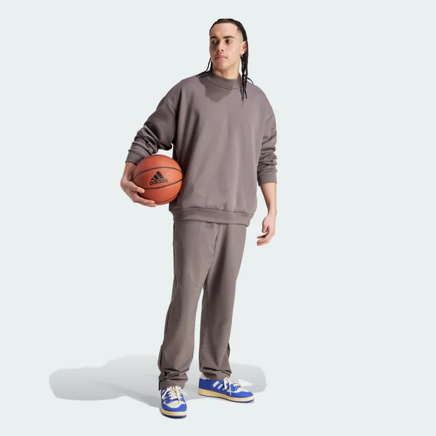 Bild von Adidas One Bball Crew Herren Sweatshirts - Braun - Größe: S - Baumwoll-Canvas - Foot Locker