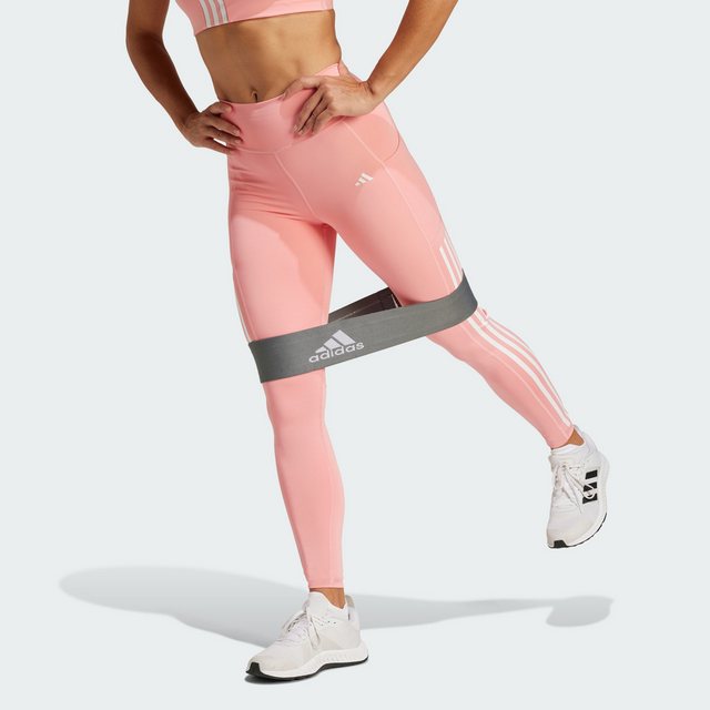 Bild von adidas Optime 3-Streifen lange Leggings Damen IZ2716 - semi pink spark XS