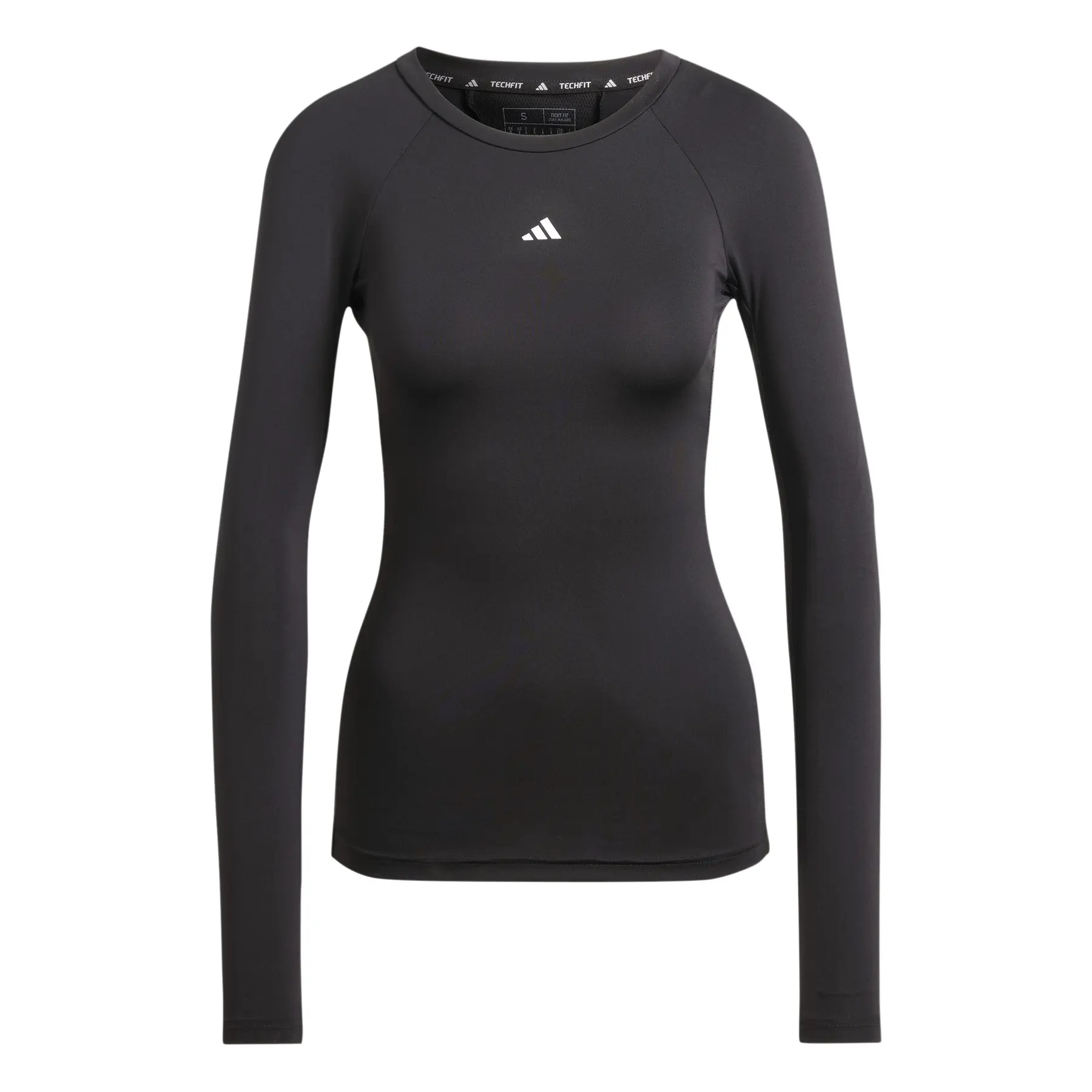 Bild von adidas Techfit Funktionsshirt, atmungsaktiv, feuchtigkeitsregulierend, für Damen, schwarz, XL
