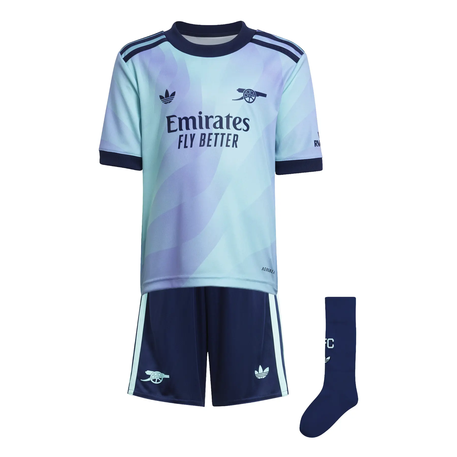 Bild von adidas Originals FC Arsenal Ausweich Minikit 2024/25 Kinder IS8113 - clear aqua/light flash purple 116