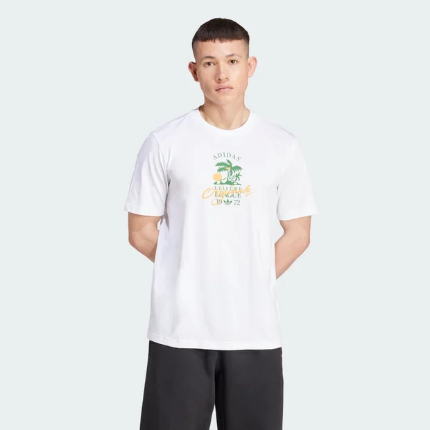 Bild von Adidas Originals Leisure League Logo Herren T-Shirts - Weiß - Größe: S - Baumwoll-Jersey - Foot Locker