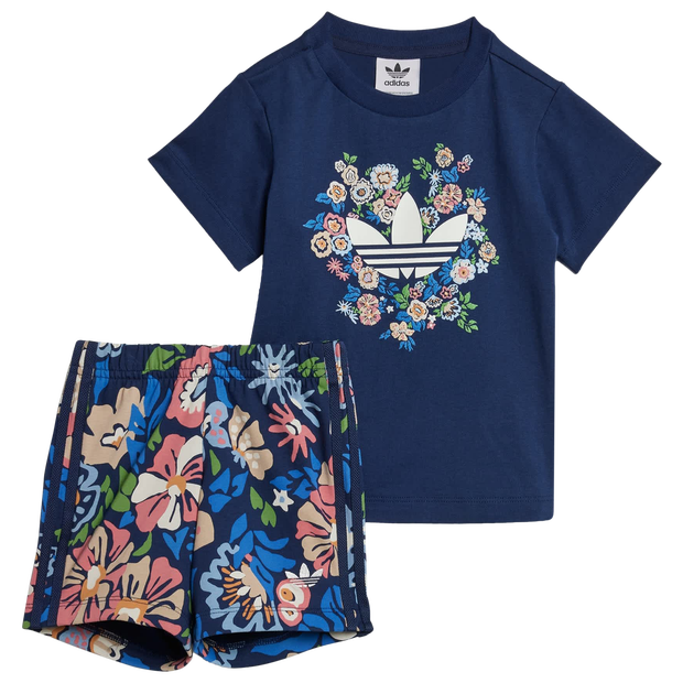 Bild von Adidas Originals X Liberty London Shorts And Tee Unisex Trainingsanzüge - Blau - Größe: 81 - 86 CM - Baumwoll-Jersey - Foot Locker