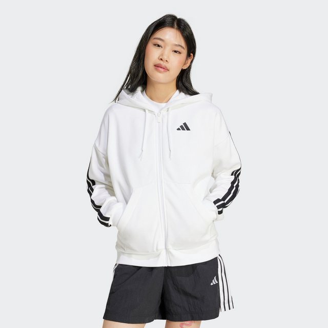 Bild von adidas Essentials 3-Streifen Fleece Sweatjacke Damen JE1284 - white/black XL