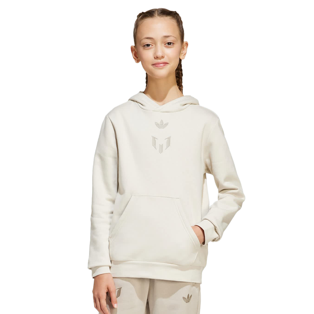 Bild von Adidas Messi Unisex Kapuzenpullover - Beige - Größe: 171 - 176 CM - Baumwoll-Jersey - Foot Locker