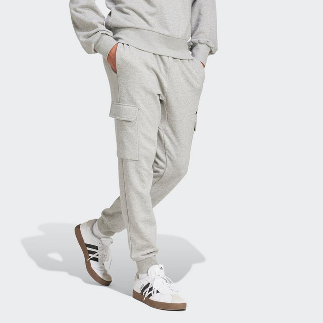 Bild von adidas Essentials Feelcozy Fleece Cargohose Herren JE3823 - medium grey heather/black S