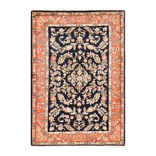 Bild von Nain Trading Orientteppich Sarough 141x204 – Handgeknüpfter Perserteppich in Schwarz