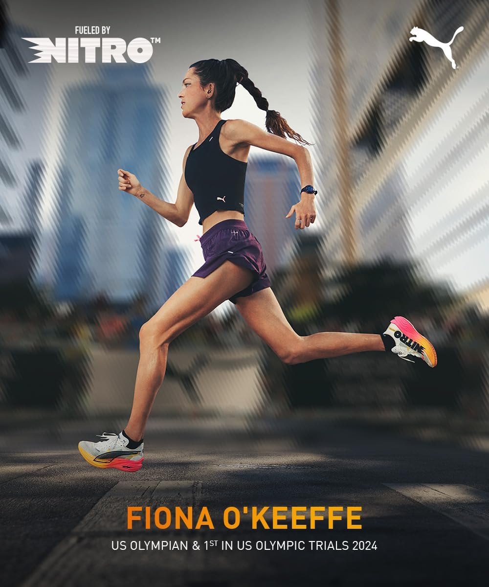 Bild von PUMA Damen Electrify Nitro 3 FADE WNS Road Running Shoe, Sun Stream-Sunset Glow White, 38 EU