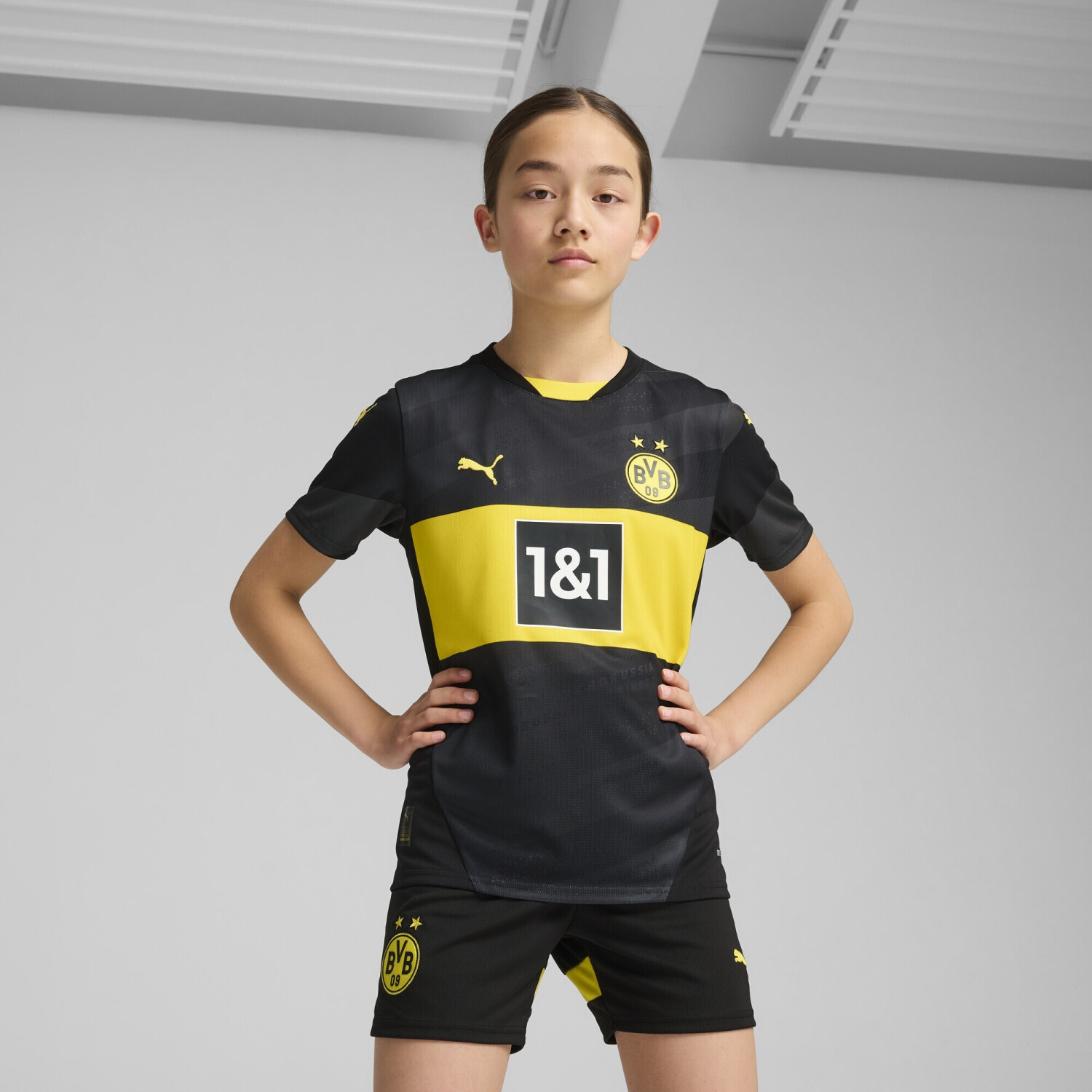 Bild von PUMA BVB Borussia Dortmund Auswärtstrikot 2024/25 Kinder 02 - PUMA black/faster yellow 116