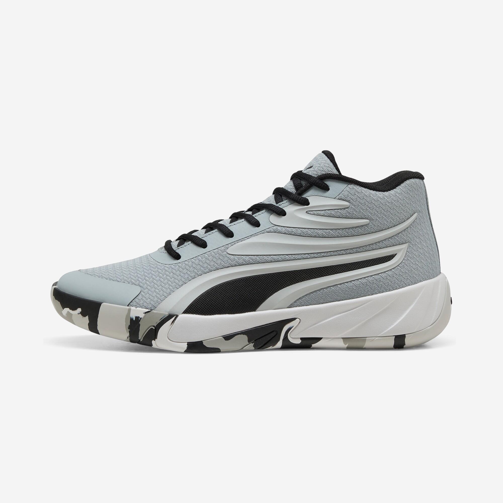 Bild von Damen/Herren Basketball Schuhe - PUMA Court Pro grau/weiß