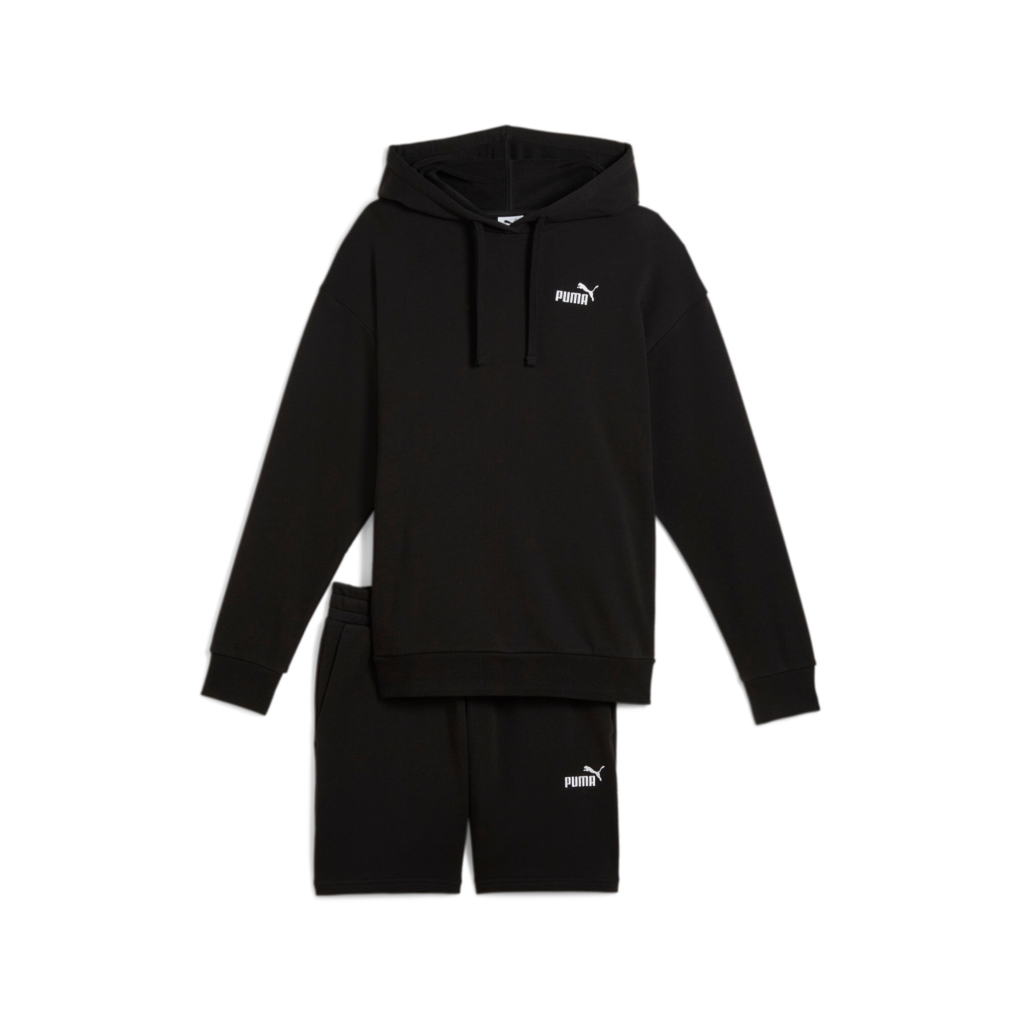Bild von PUMA Shorts Relaxed 7" French Terry Kapuzen-Jogginganzug Damen 01 - PUMA black L