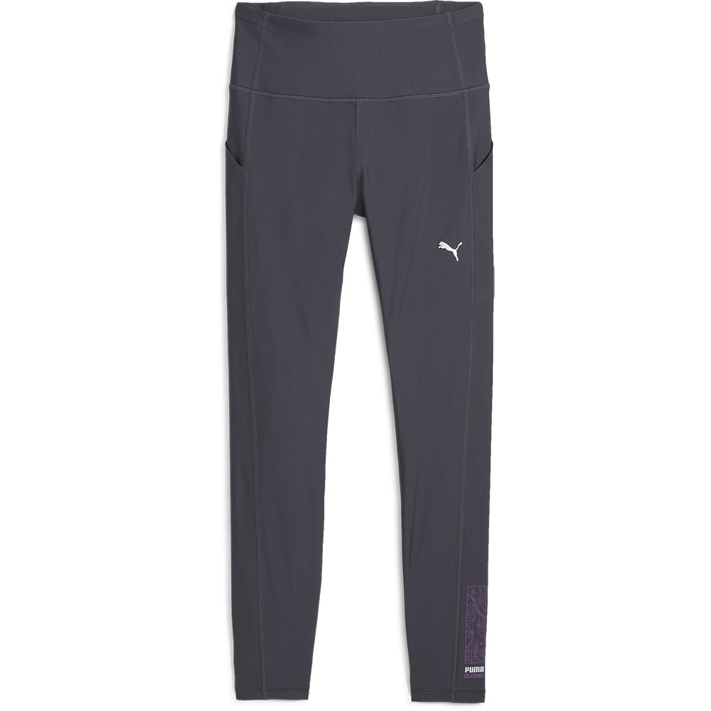 Bild von PUMA Seasons Trail Fleece Laufleggings Damen 69 - galactic gray M