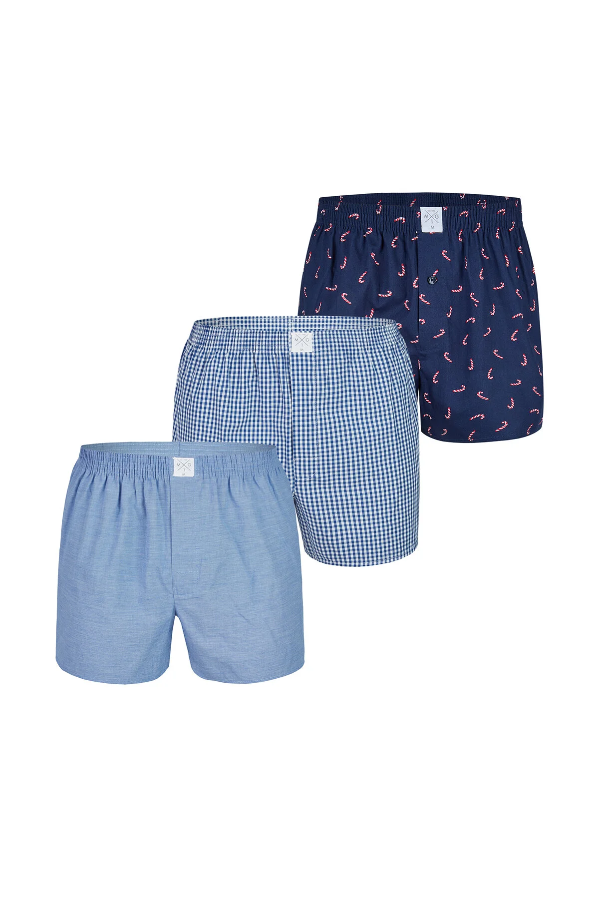 Bild von MG-1 Boxershorts Mehrfarbig Geometrisches Muster für Herren - M