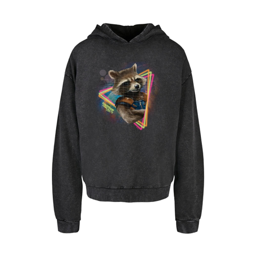 Bild von ABSOLUTE CULT Guardians Of The Galaxy Vol.2 – Übergroßer Kapuzenpullover „neon Rocket Acid Washed“ für Herren