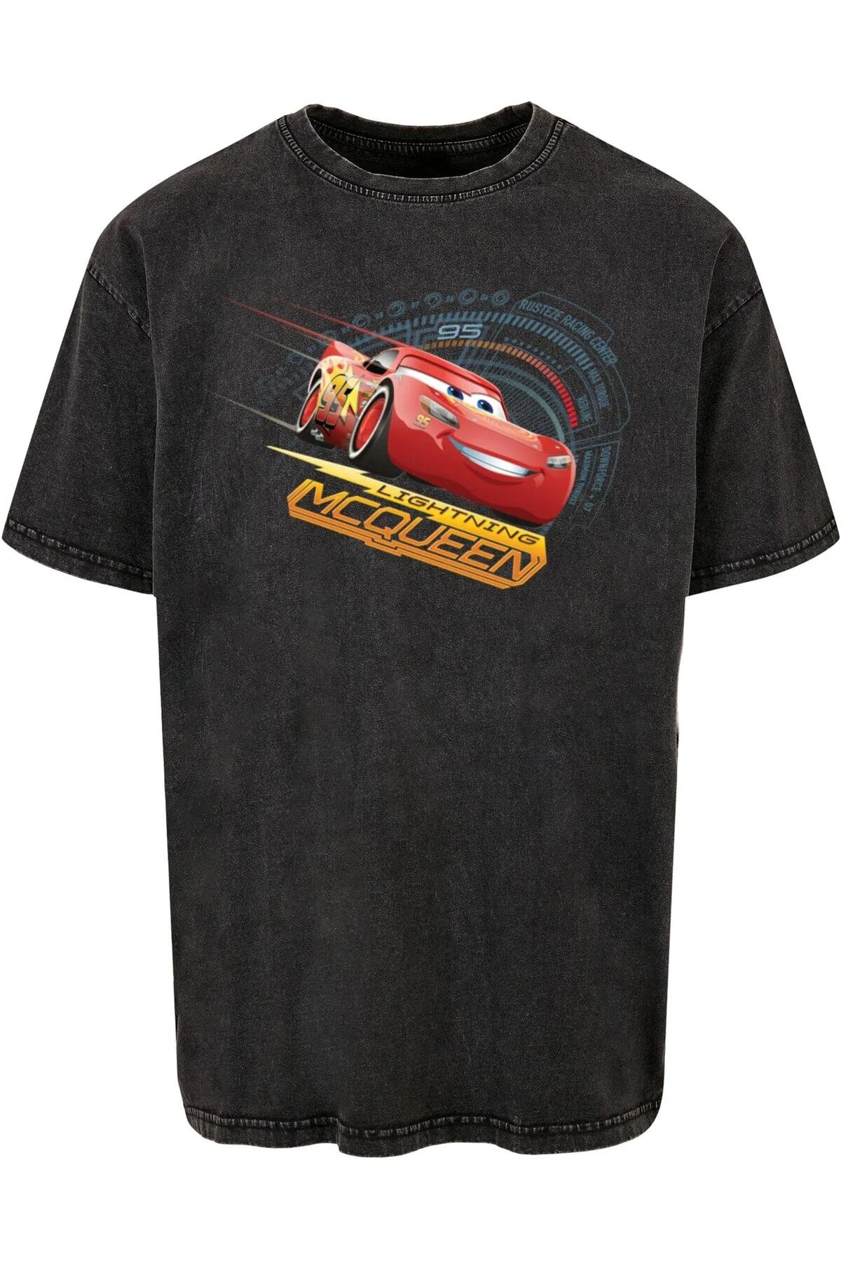 Bild von ABSOLUTE CULT Cars Lightning Mcqueen Acid Washed Oversize Tee für Herren - M