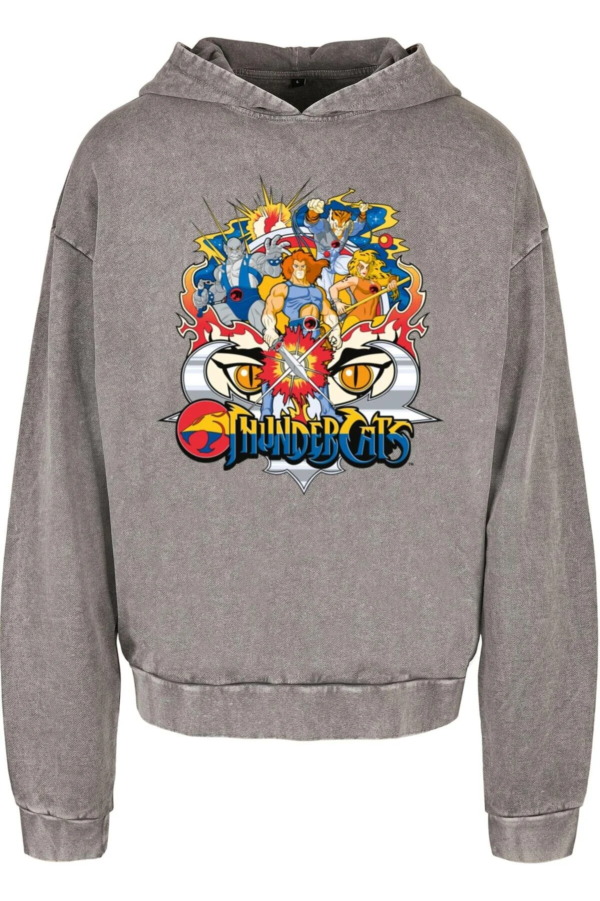Bild von ABSOLUTE CULT Thundercats Group Shot Acid Washed Oversized Hoody für Herren - 3XL