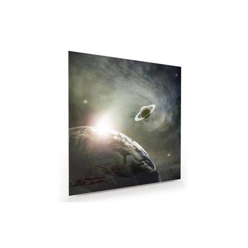 Bild von Primedeco Glasbild Wandbild Quadratisch: Erde, Jupiter und Saturn